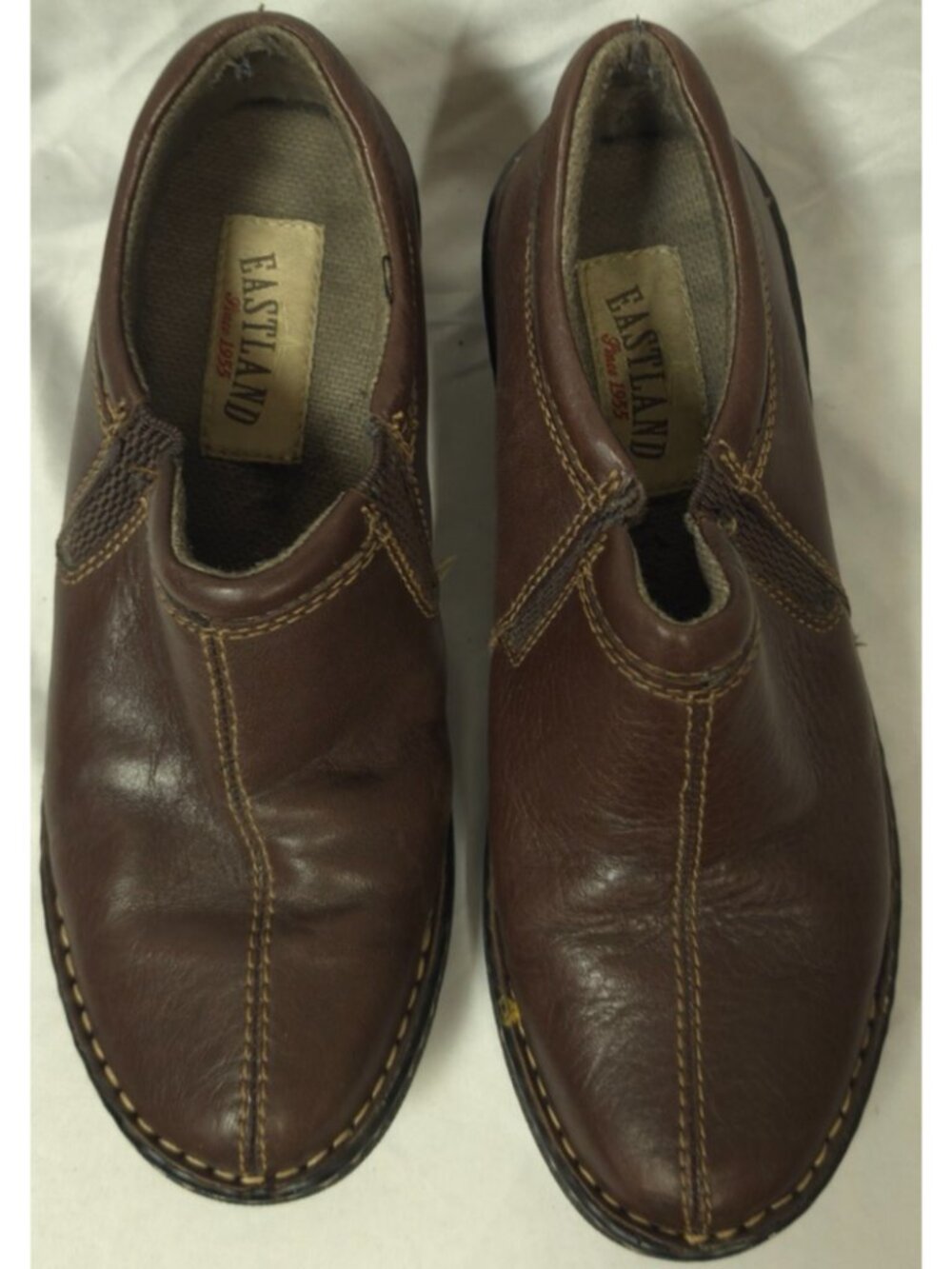 Eastland Amore Women's 7M Brown Leather Slip-On Clogs Comfort Shoe 3096-02